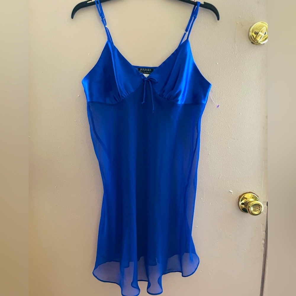 Vintage Juliara Blue Babydoll Lace Lingerie Mesh Women's Size Medium A11